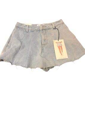 Angel Kiss Light Wash Denim Skort - Light Blue NWT